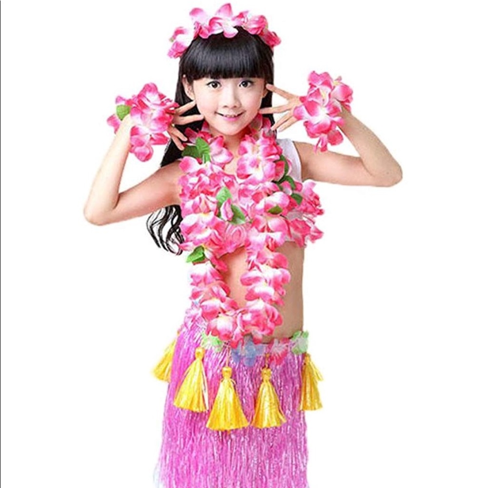 Girls Hawaiian hula set 8 Pcs never worn